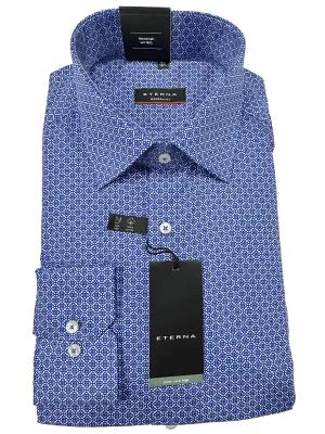 4106/14 Blue Patten Business L/S Modern Fit Shirt