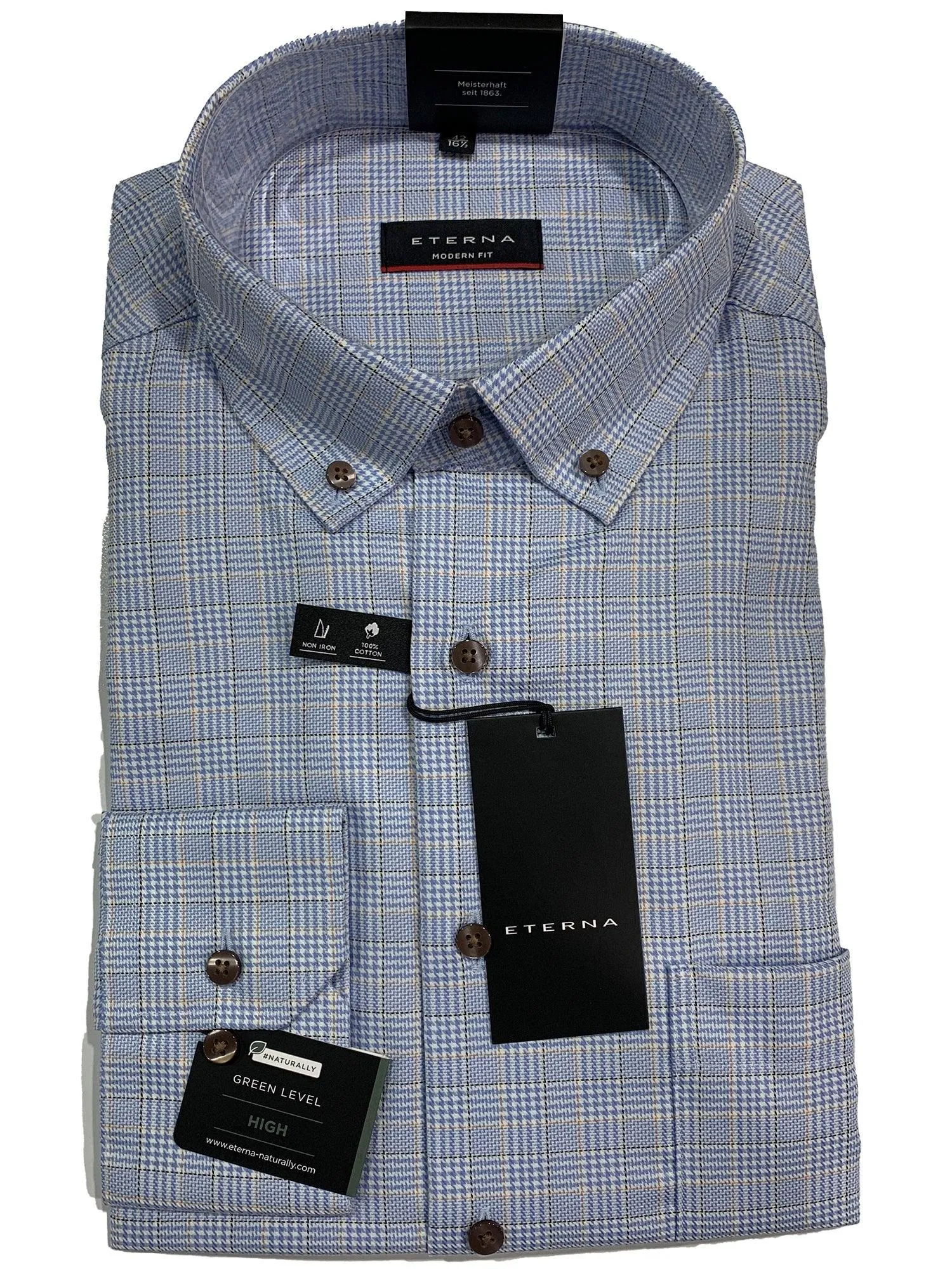 8164M-12 Modern Fit- Blue Check