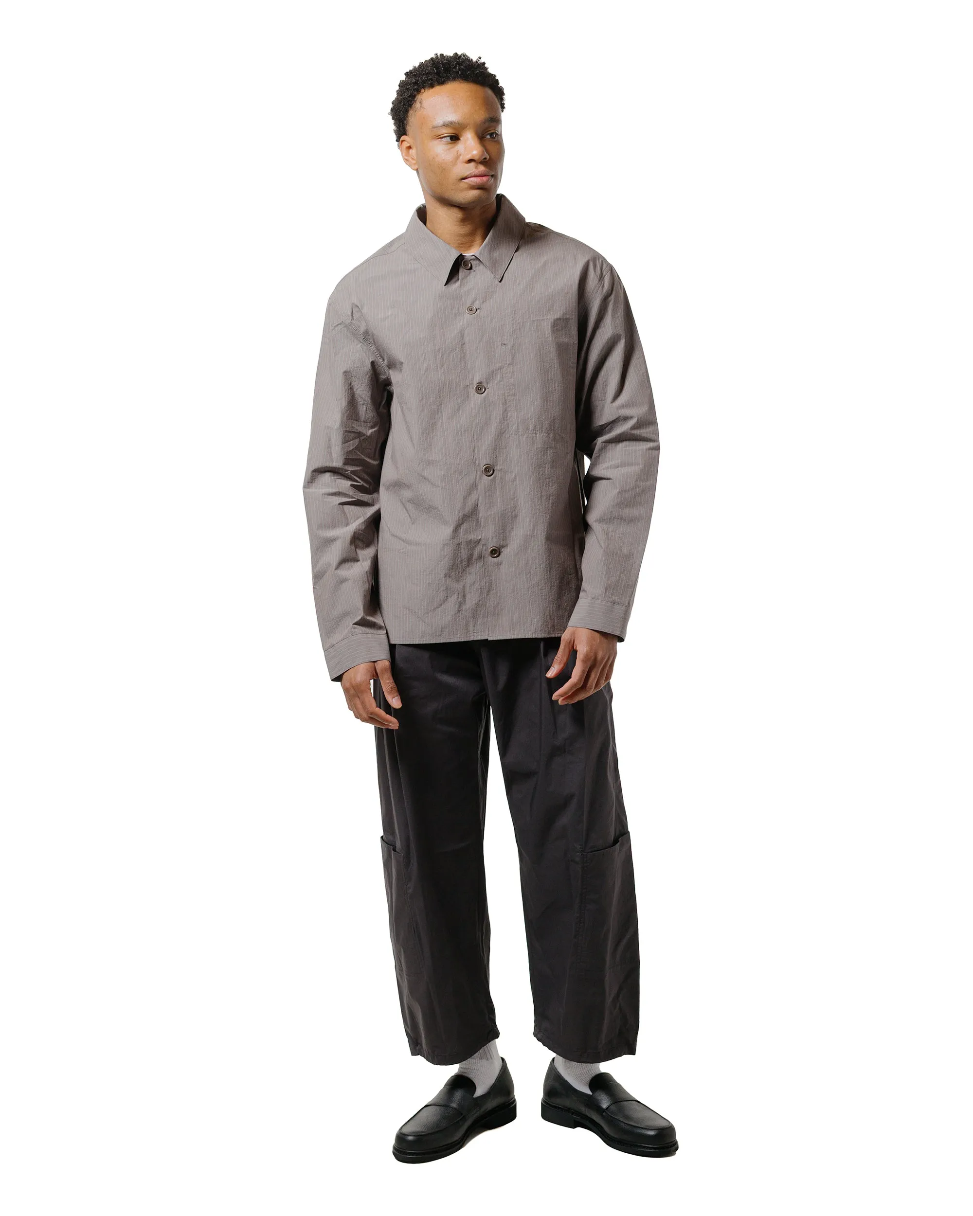 Amomento Stripe Pocket Shirts Grey