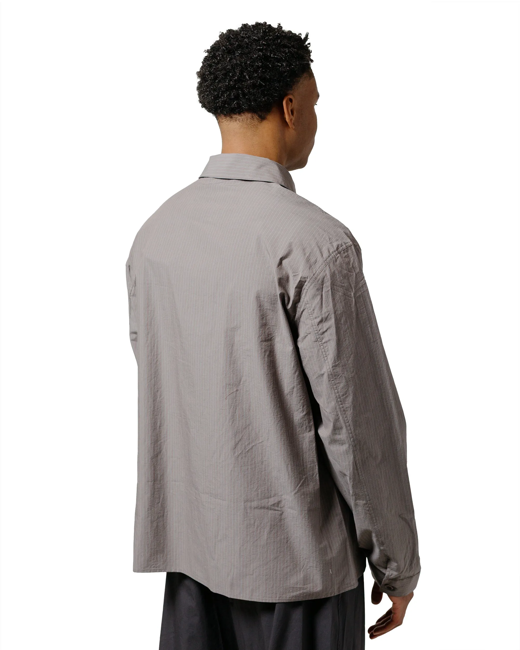 Amomento Stripe Pocket Shirts Grey