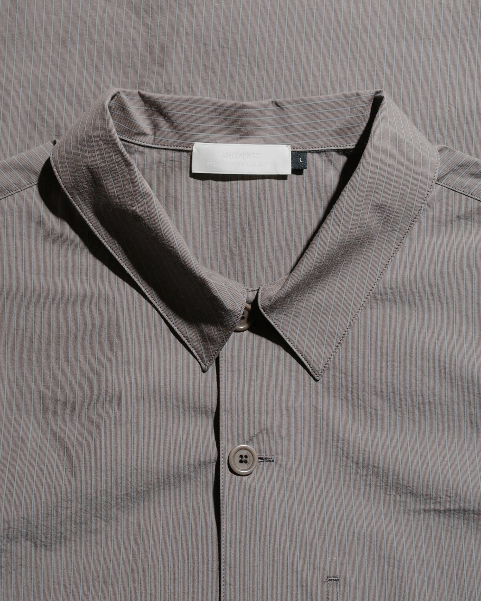 Amomento Stripe Pocket Shirts Grey