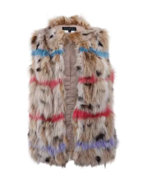 Animal Print Fox Fur Vest