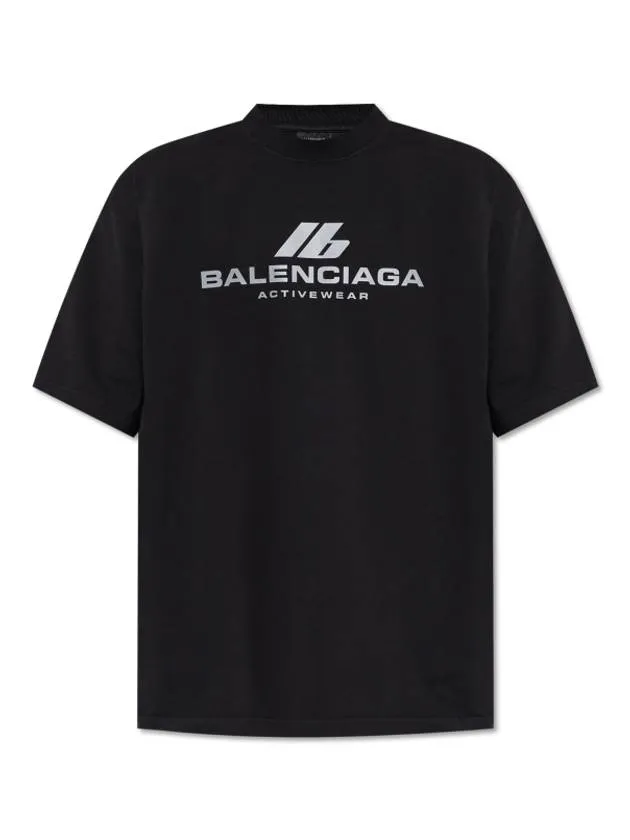 Balenciaga Activewear Medium Fit Short Sleeve T-Shirt Black