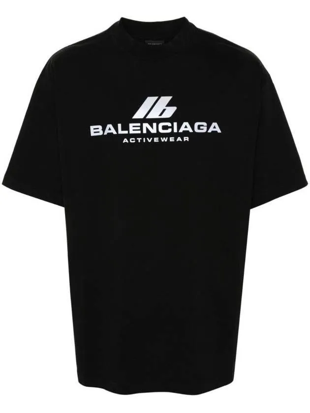 Balenciaga Activewear Medium Fit Short Sleeve T-Shirt Black
