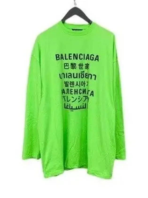 Balenciaga Color Language Long-Sleeved T-Shirt Green
