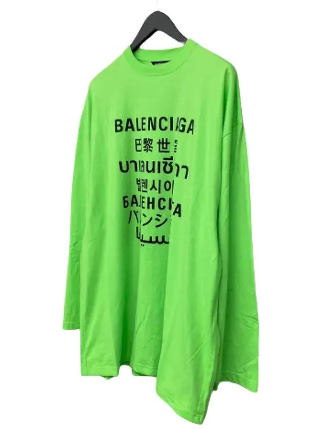 Balenciaga Color Language Long-Sleeved T-Shirt Green