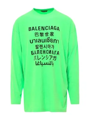 Balenciaga Color Language Long-Sleeved T-Shirt Green