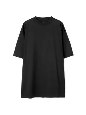Balenciaga Cotton Crew Neck Short Sleeve T-Shirt Black