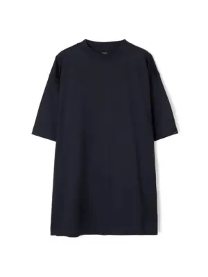 Balenciaga Cotton Crew Neck Short Sleeve T-Shirt Navy