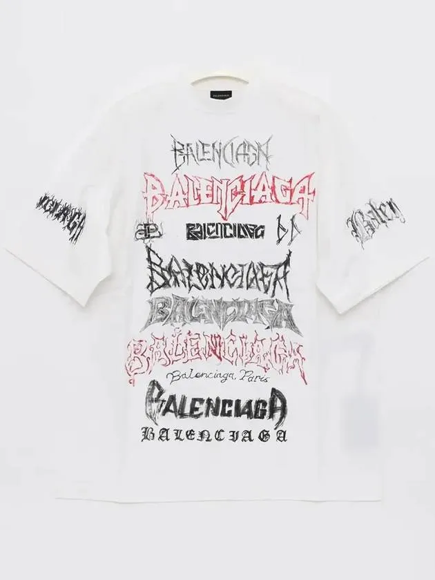 Balenciaga Cotton Crew Neck Short Sleeve T-shirt White
