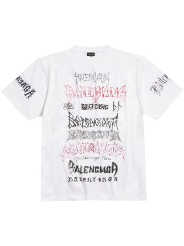 Balenciaga Cotton Crew Neck Short Sleeve T-shirt White