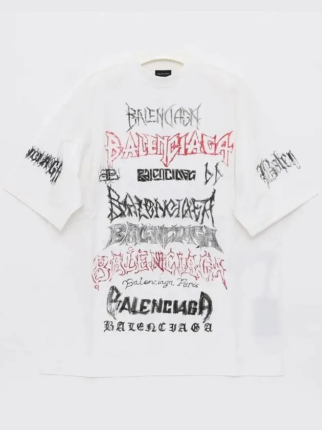 Balenciaga Cotton Crew Neck Short Sleeve T-shirt White