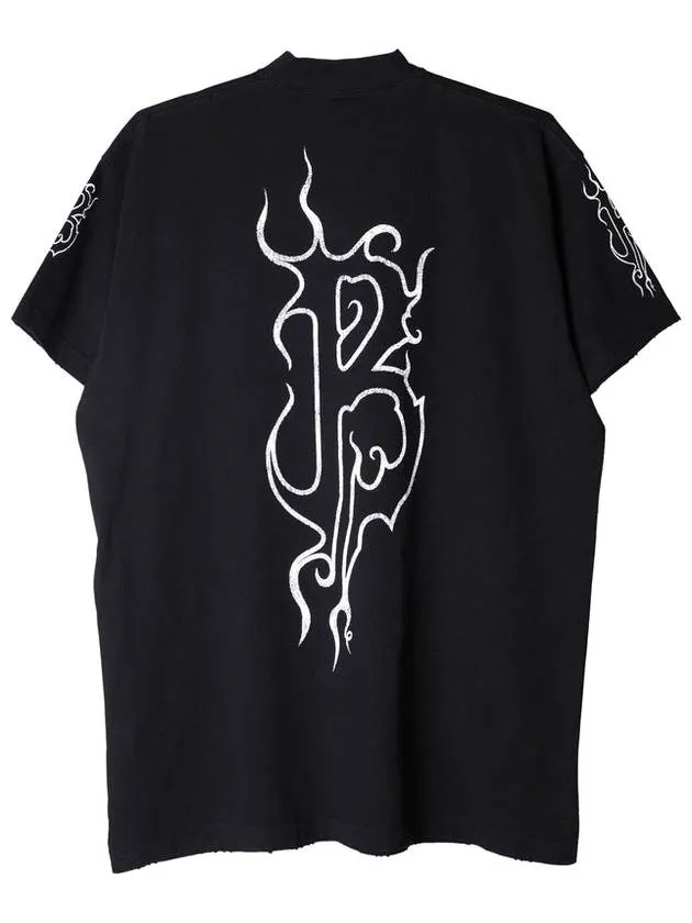 Balenciaga Darkwave Cotton Short Sleeve T-Shirt Black