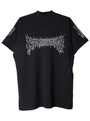 Balenciaga Darkwave Cotton Short Sleeve T-Shirt Black