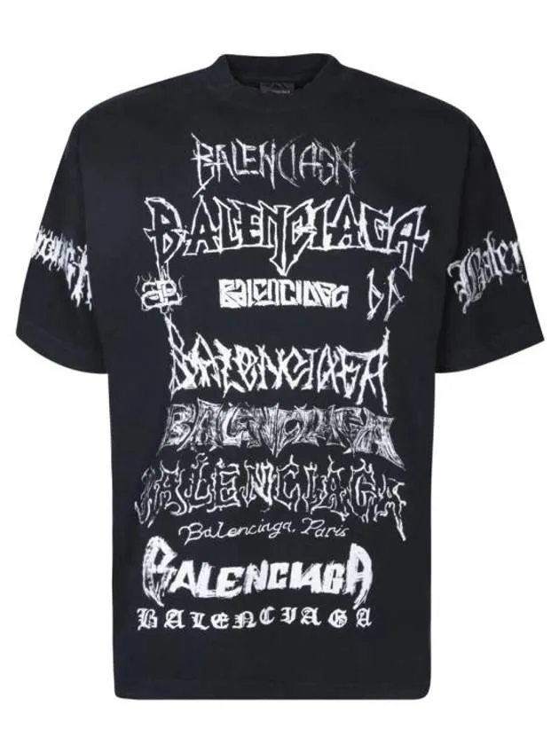 Balenciaga DIY Metal Cotton Short Sleeve T-Shirt Black