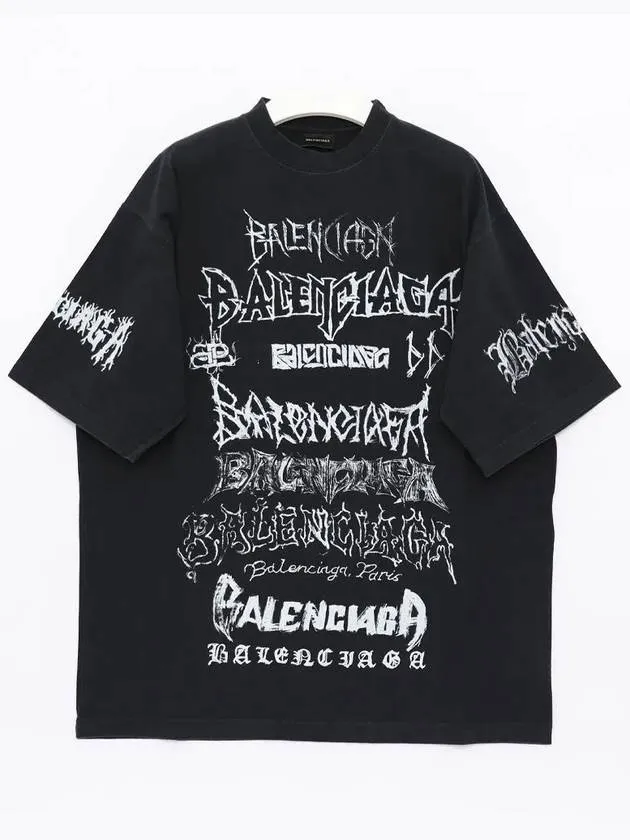Balenciaga DIY Metal Cotton Short Sleeve T-Shirt Black