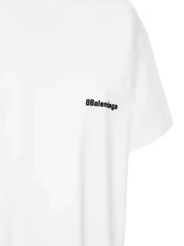 Balenciaga Embroided Logo Short Sleeve T-Shirt White