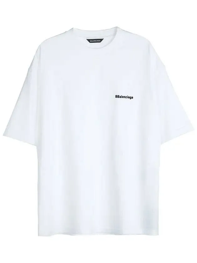 Balenciaga Embroided Logo Short Sleeve T-Shirt White
