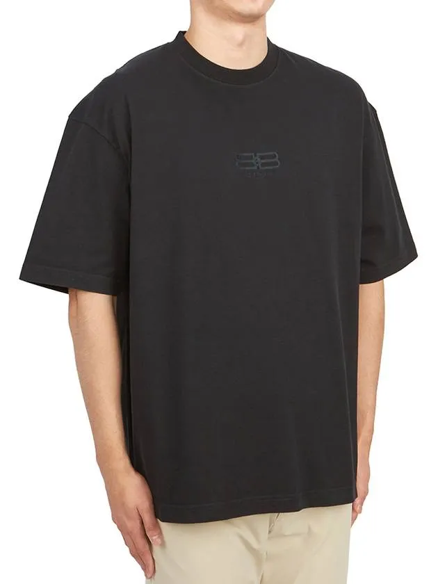 Balenciaga Embroidered BB Logo Short Sleeve T-Shirt Black