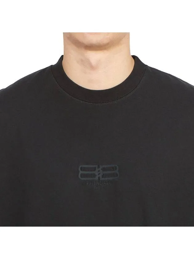 Balenciaga Embroidered BB Logo Short Sleeve T-Shirt Black
