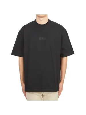 Balenciaga Embroidered BB Logo Short Sleeve T-Shirt Black