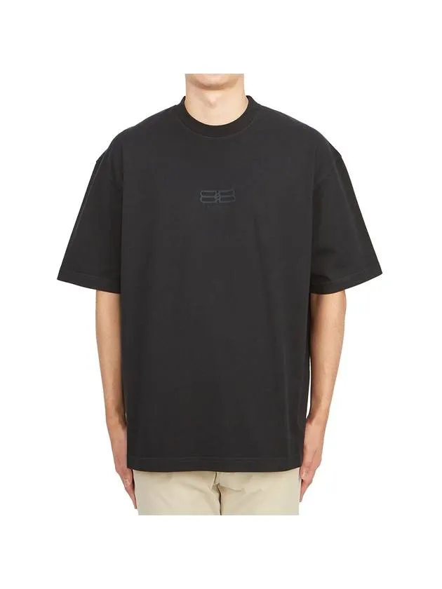 Balenciaga Embroidered BB Logo Short Sleeve T-Shirt Black