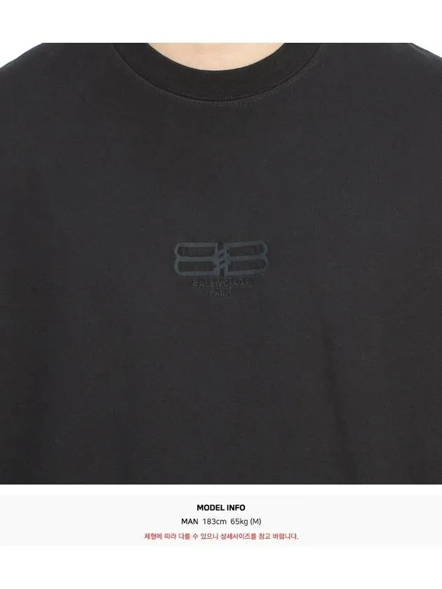 Balenciaga Embroidered BB Logo Short Sleeve T-Shirt Black