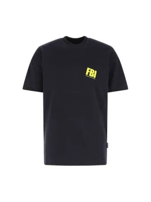 Balenciaga FBI Print Reversible Short Sleeve T-Shirt Navy