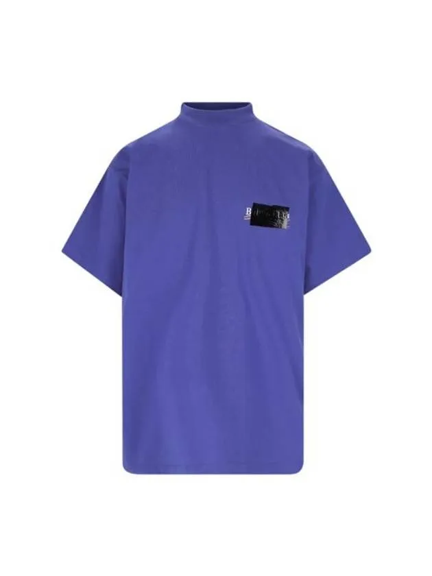 Balenciaga Gaffer Political Campaign Short Sleeve T-Shirt Blue