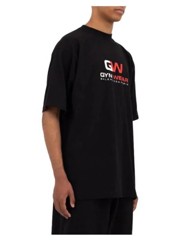 Balenciaga Gym Wear Logo Print Short Sleeve T-Shirt Black