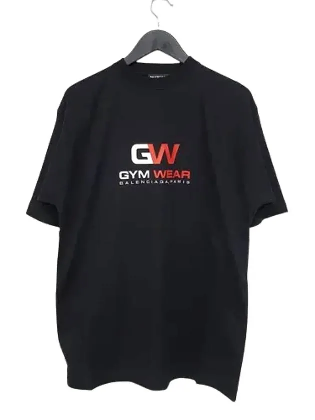 Balenciaga Gym Wear Logo Print Short Sleeve T-Shirt Black