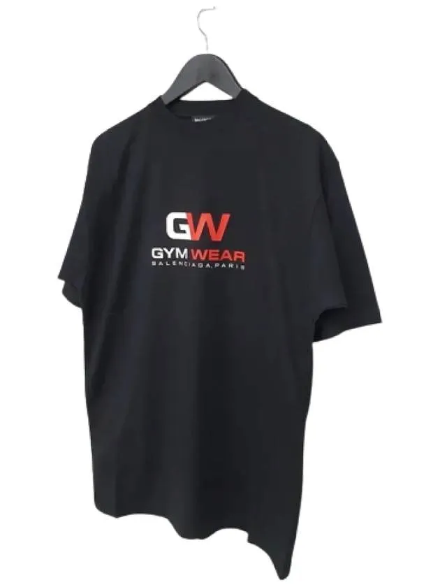 Balenciaga Gym Wear Logo Print Short Sleeve T-Shirt Black