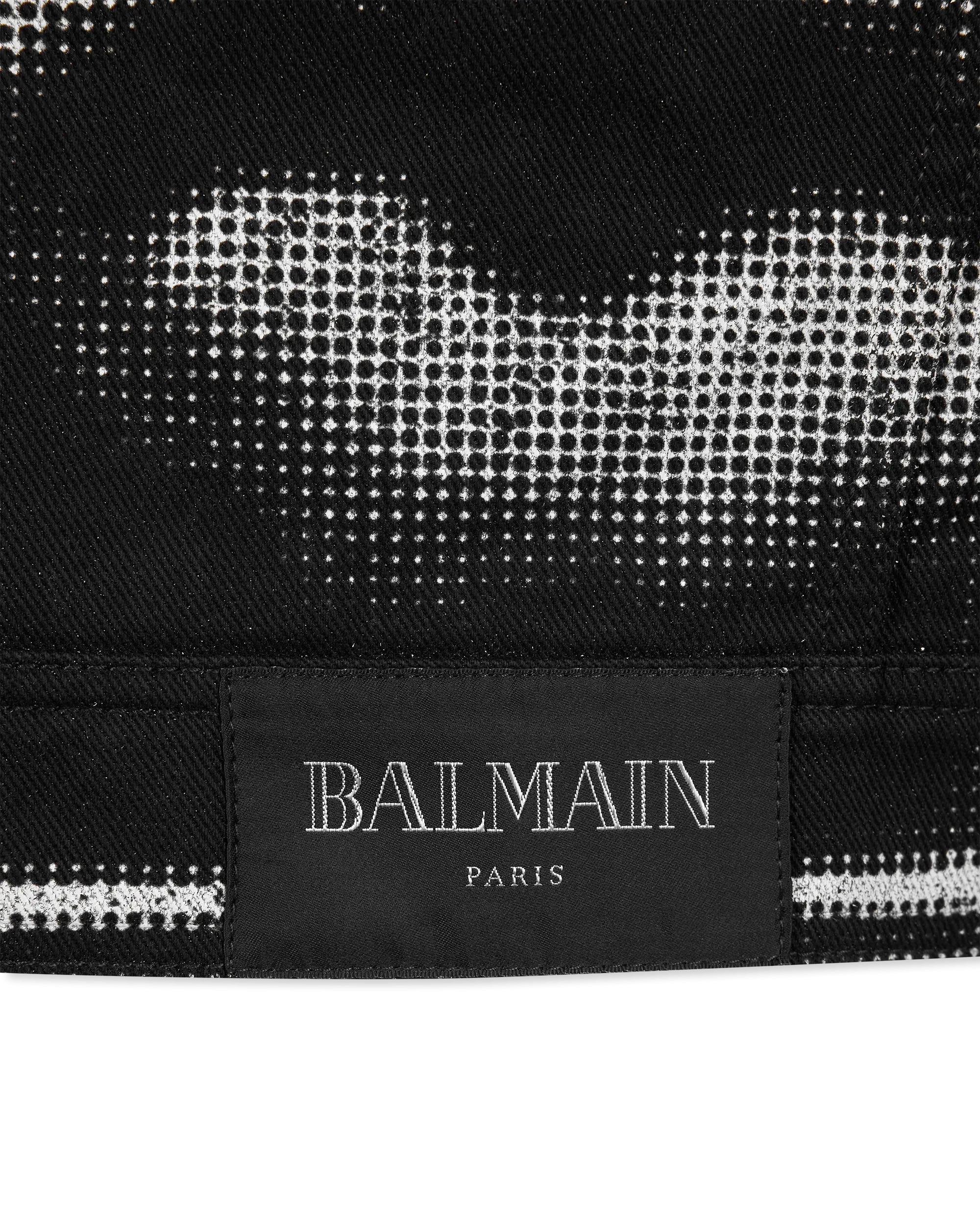 Boucl Collar Printed Lips Denim Jacket