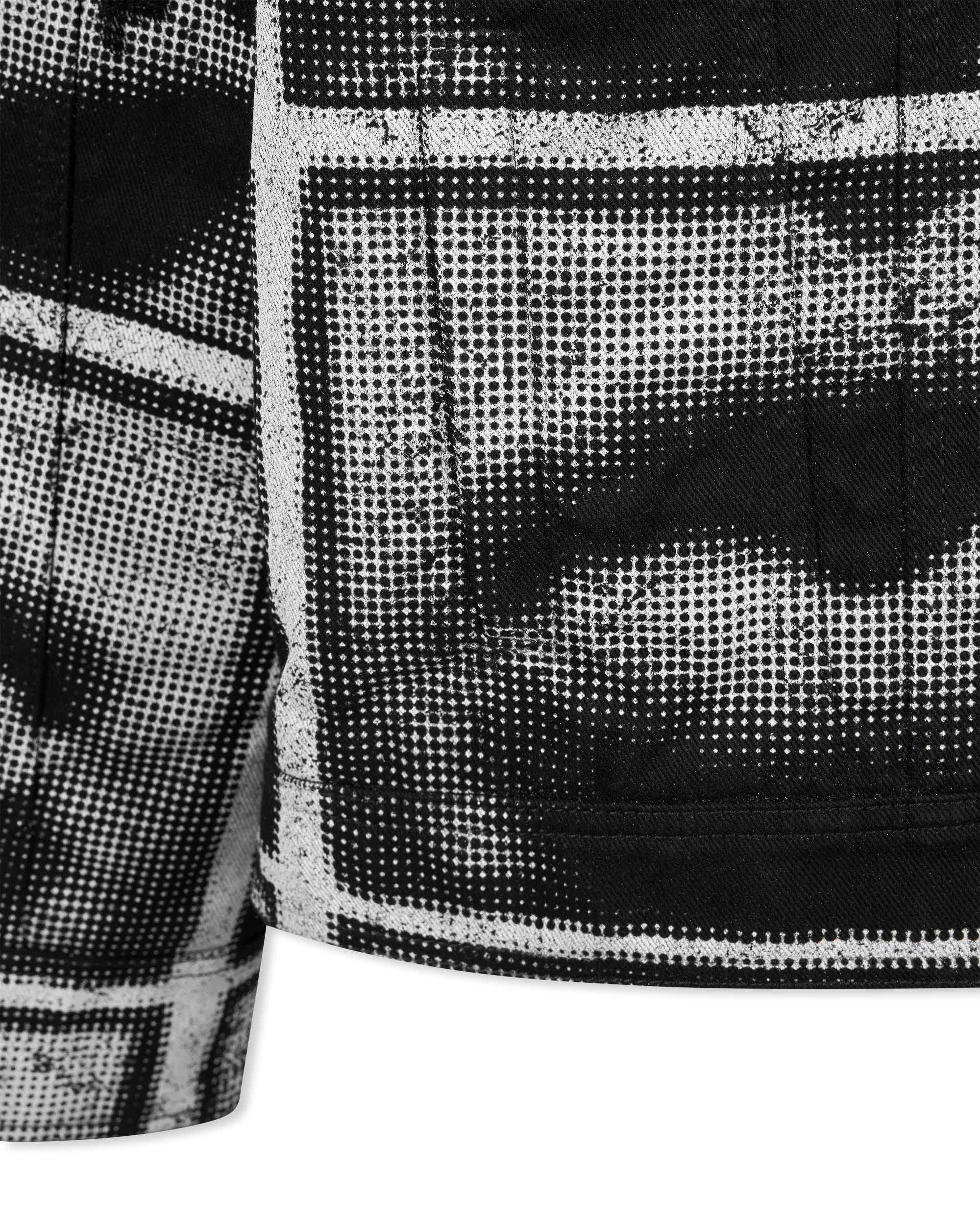 Boucl Collar Printed Lips Denim Jacket
