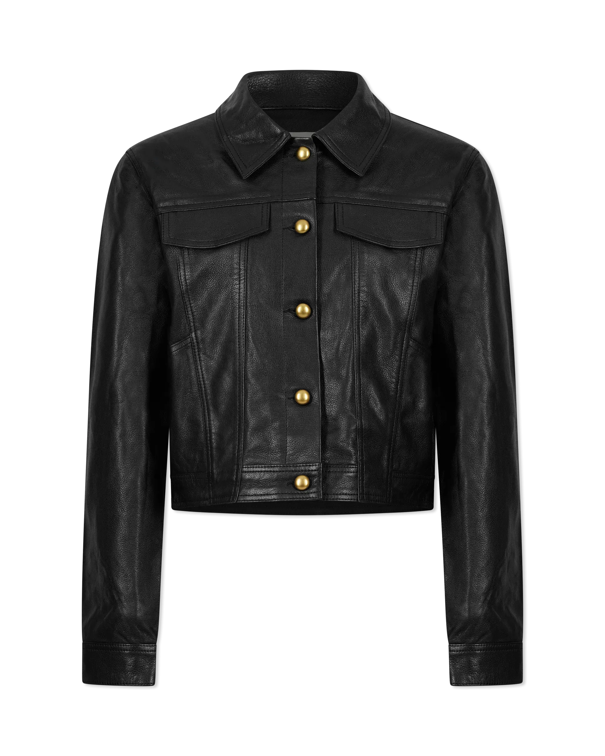 DL1961 Vika Cropped Leather Jacket