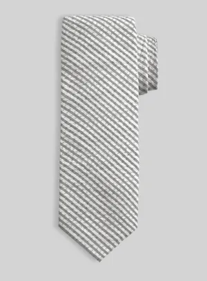 Gray Seersucker Tie
