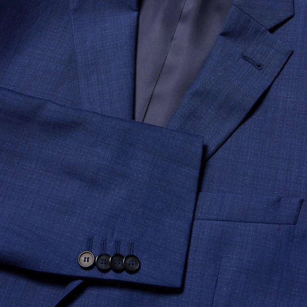 HENRY Single Breasted Notch Wool Business Suit BLUE REG