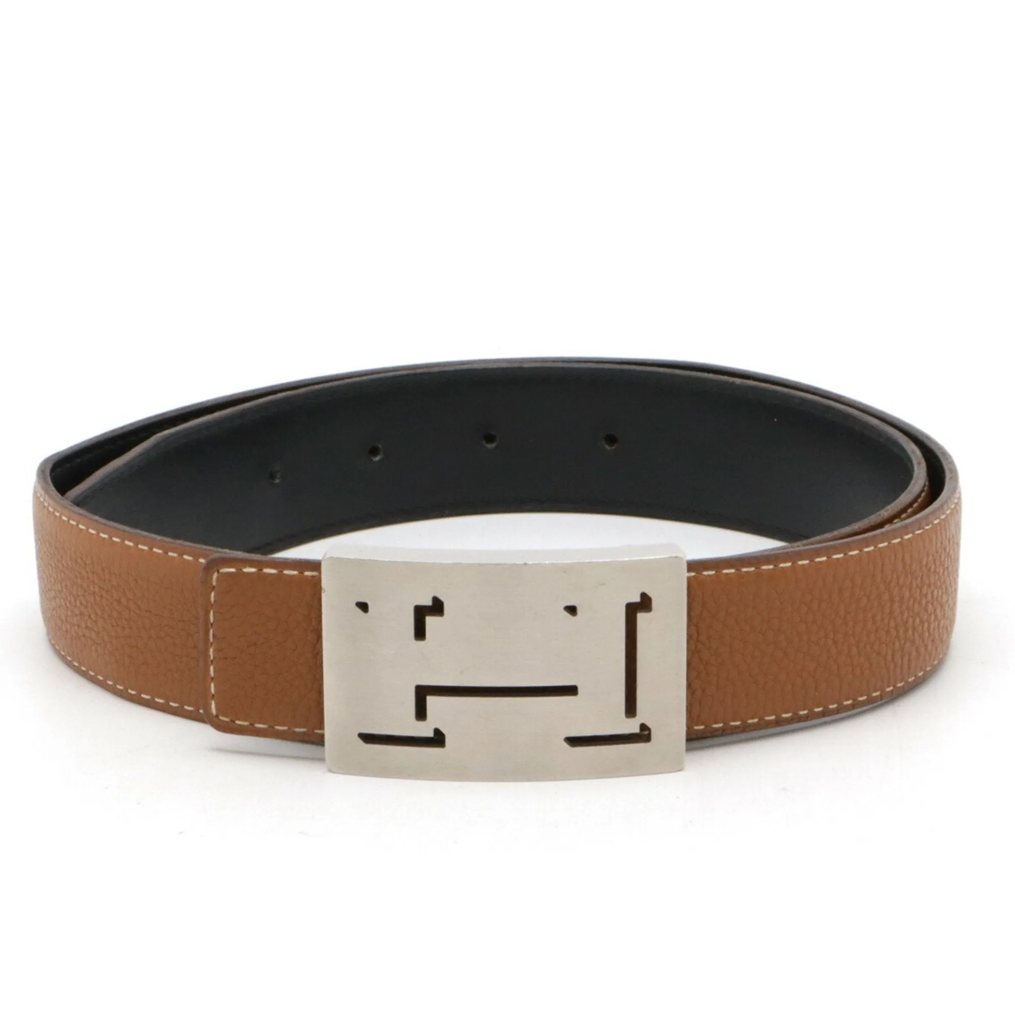 Herms H Brown Leather Accessories
