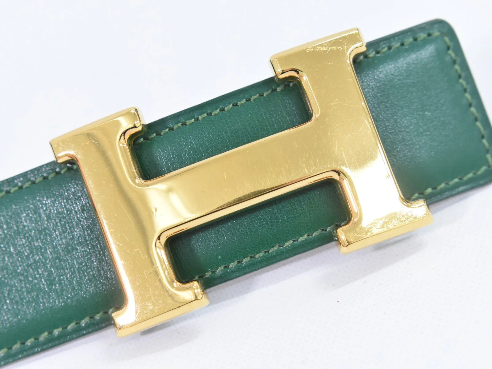Herms H Green Leather Accessories