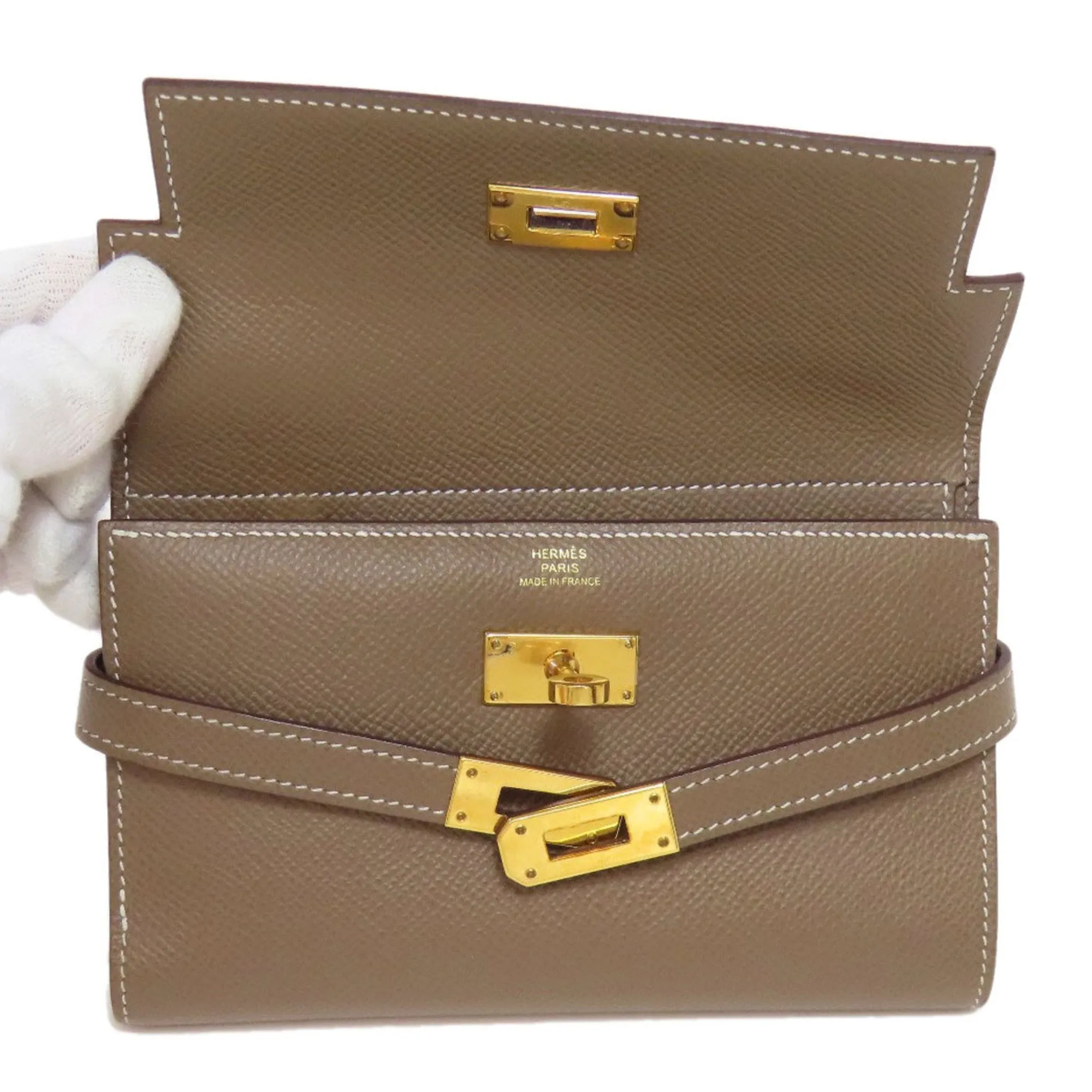 Herms Kelly Grey Leather Accessories