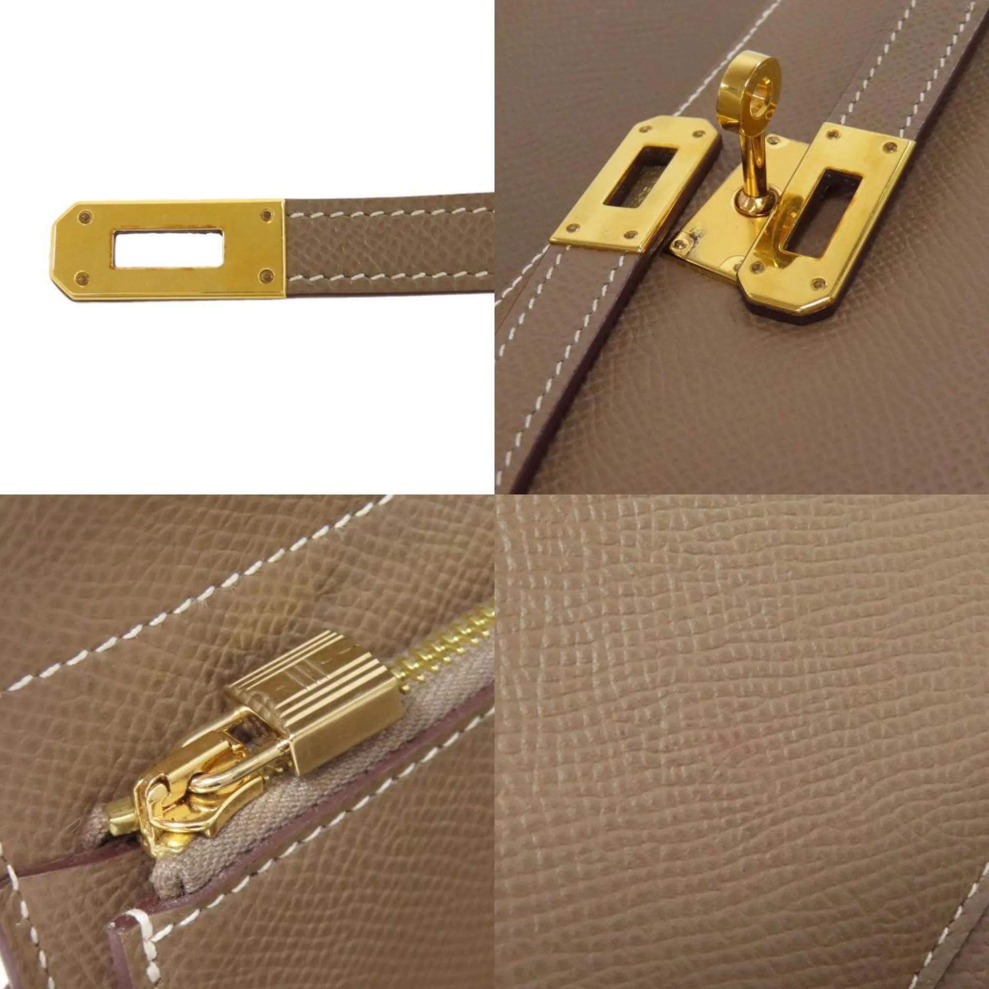 Herms Kelly Grey Leather Accessories