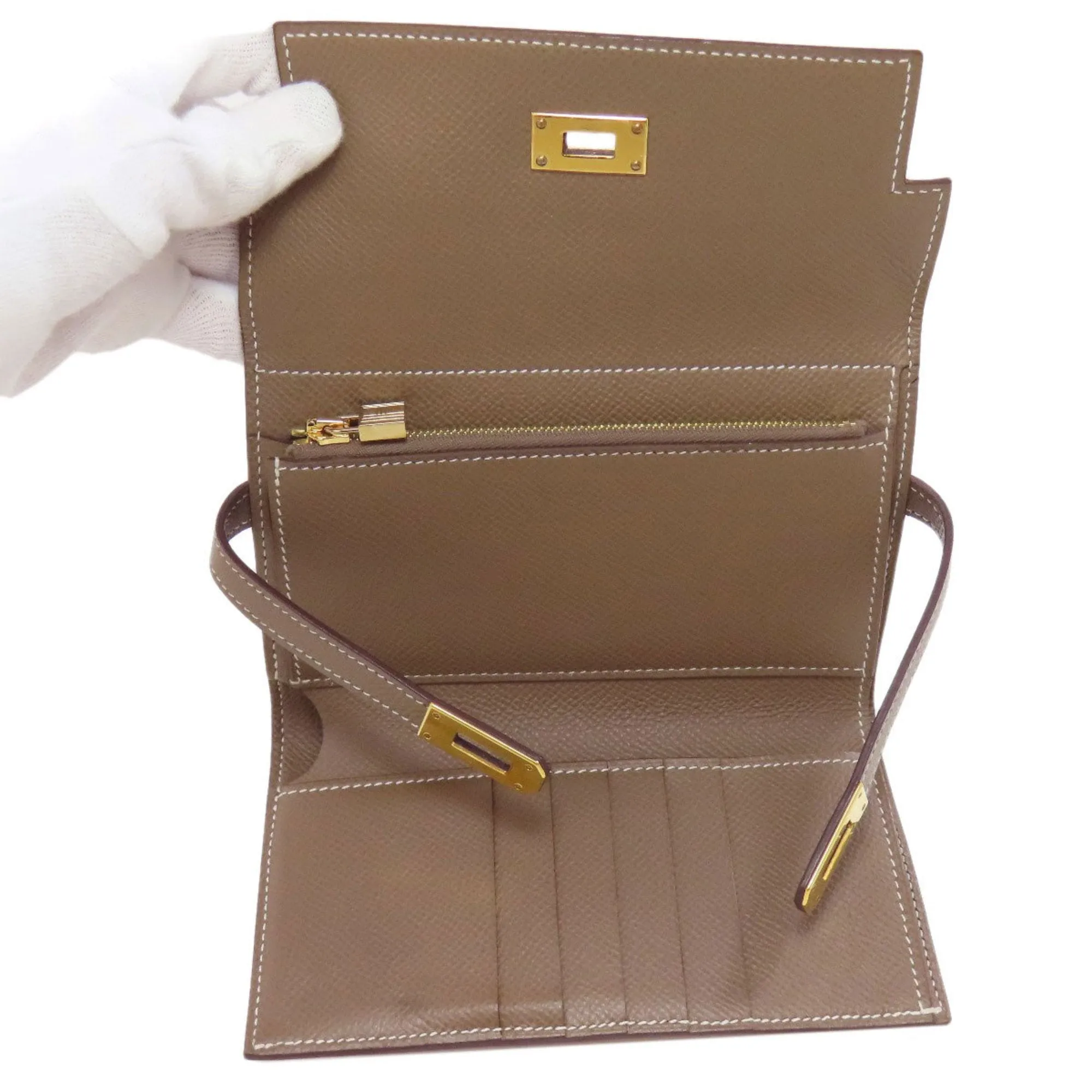 Herms Kelly Grey Leather Accessories
