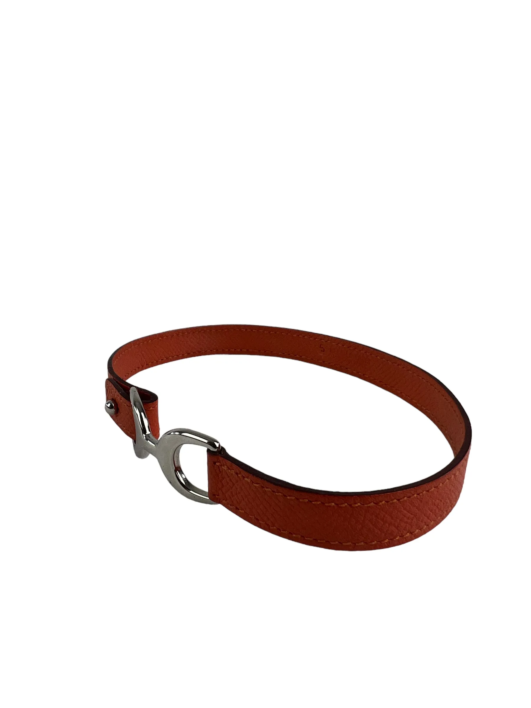 Herms Orange Leather Bracelet - Suits Wrist Size 6