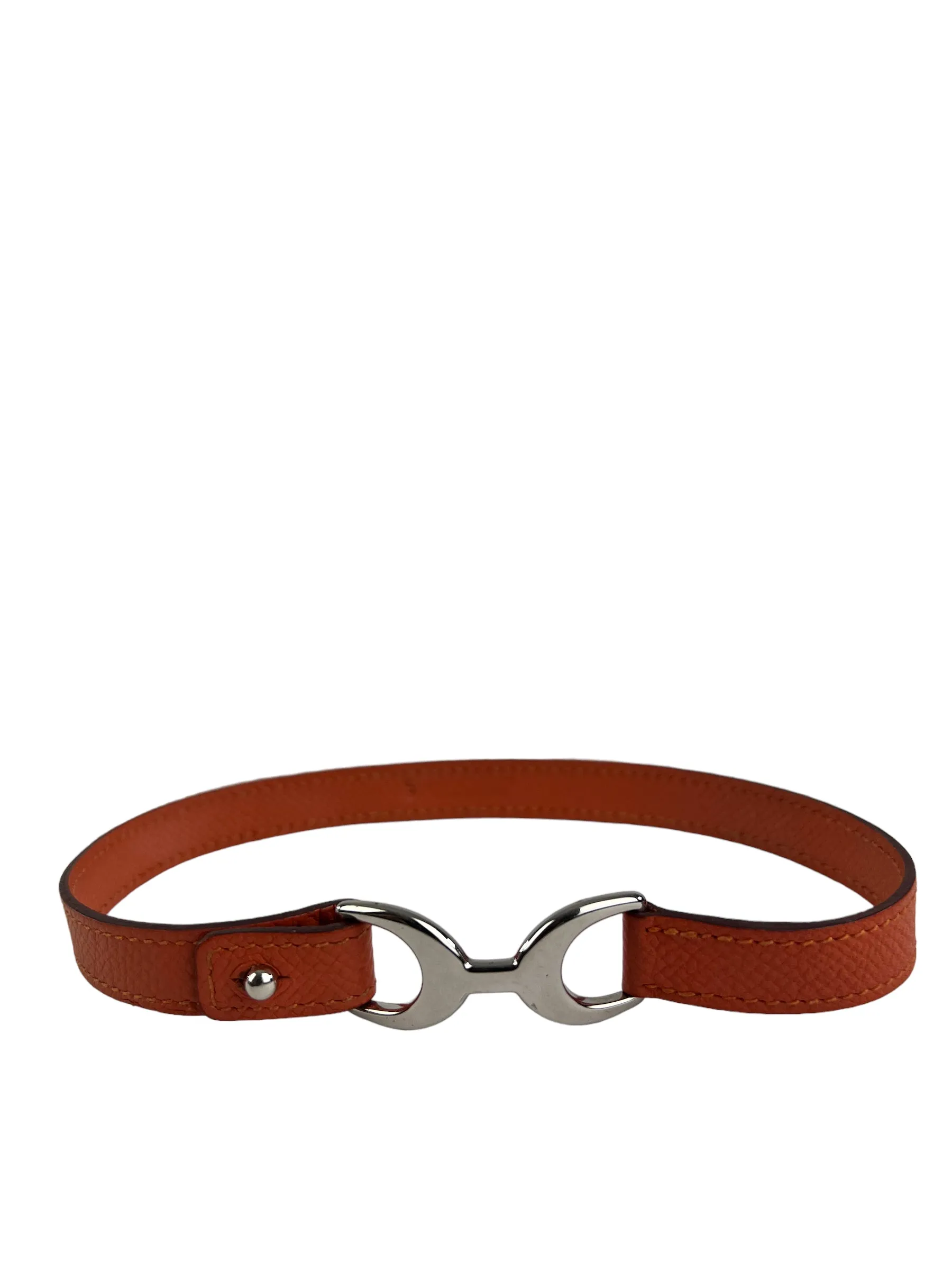 Herms Orange Leather Bracelet - Suits Wrist Size 6