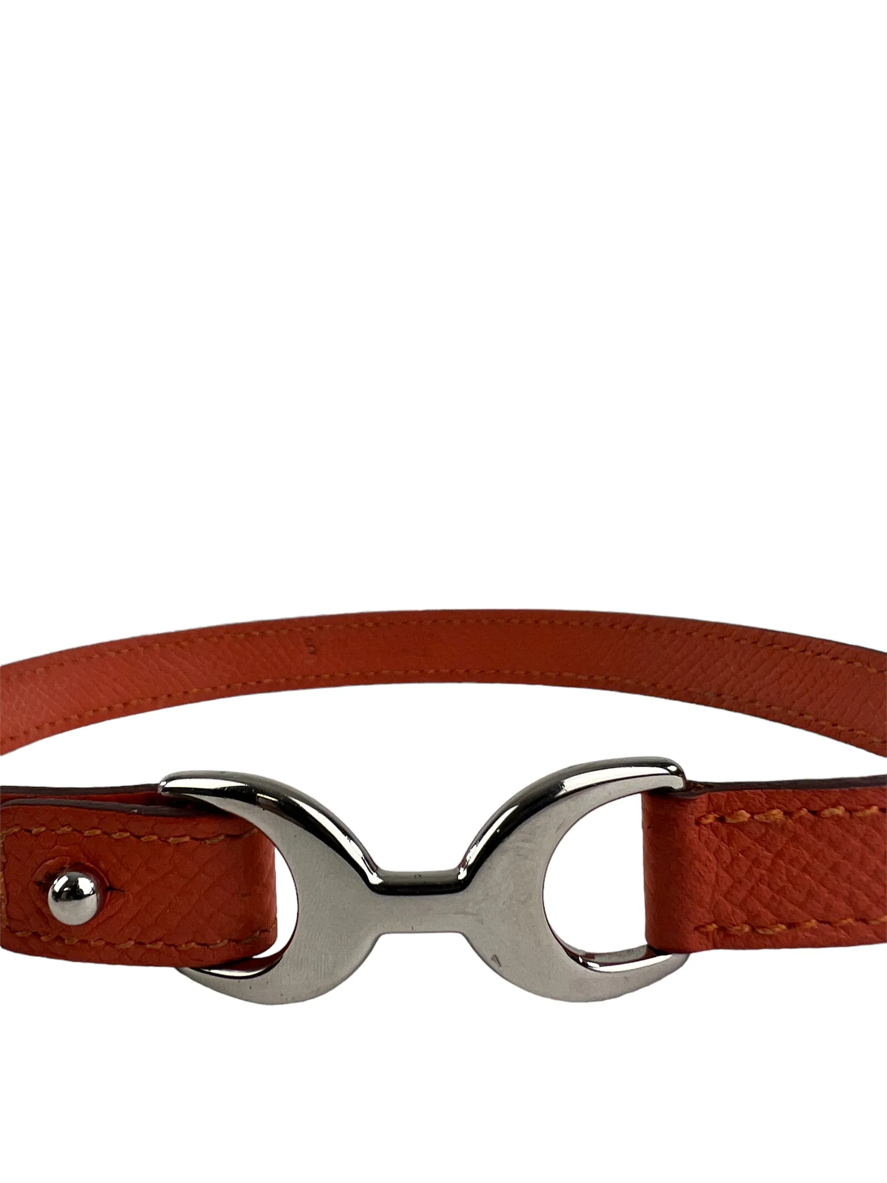 Herms Orange Leather Bracelet - Suits Wrist Size 6