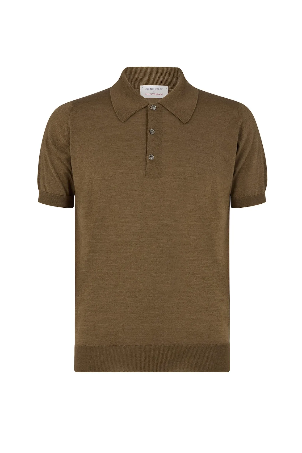 Huntsman x Smedley Sepia Merino/Cotton Polo Neck