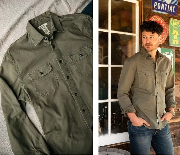 Kato The Brace Shirt Oxford St. - Pigment Dark Green