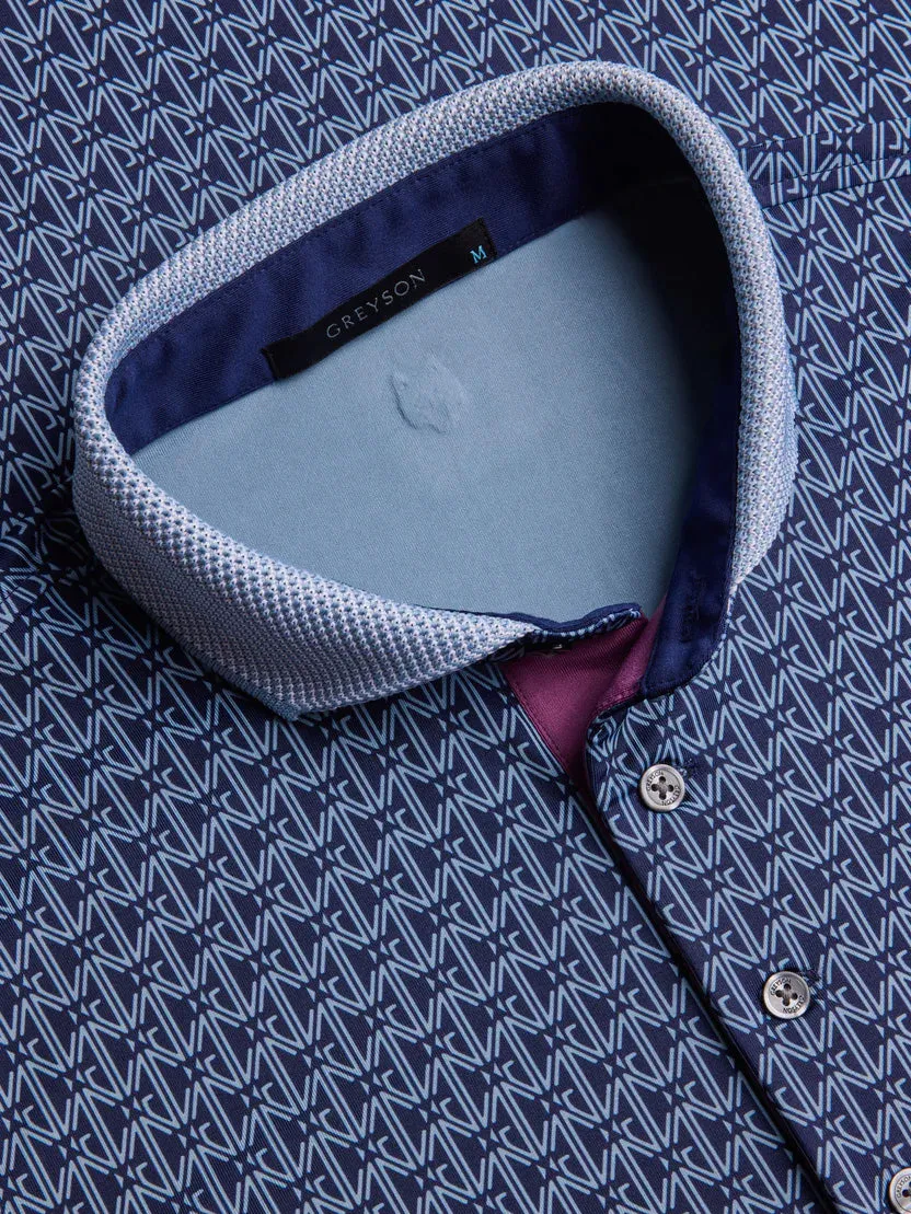 Monogram Polo - Maltese Blue | Greyson Clothiers