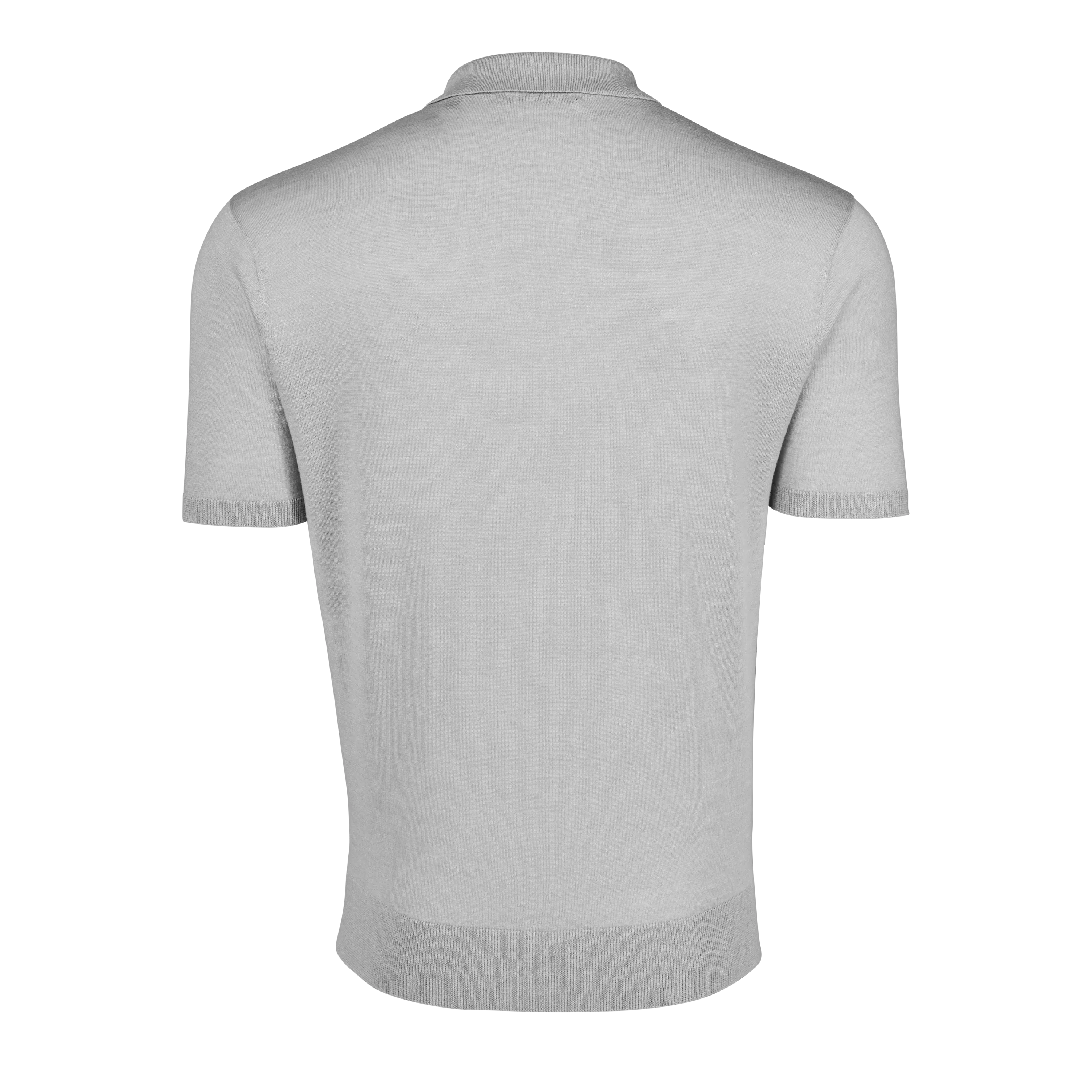 Napeague Short Sleeve Sweater Polo - Light Grey Heather | Greyson Clothiers