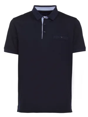 Navy Blue Modern Polo | Montechiaro